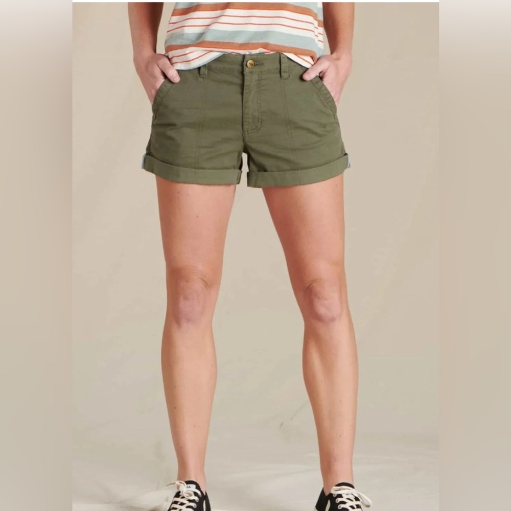Toad&Co Olive Green Roll-Cuff Jean Shorts